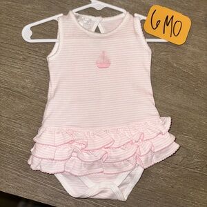Magnolia Baby, pink striped with sailboats 
Size 6 month